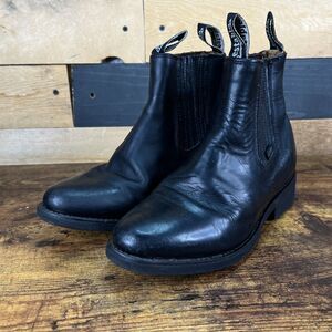 Establo Chelsea Boots Women's Size 6.5 Us Black Leather Ankle Pull On Booties